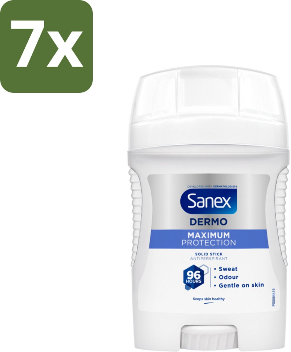 Sanex – Deodorant Stick – Maximum Protection 96H – 50 ml - Bulkverpakking - 7 stuks