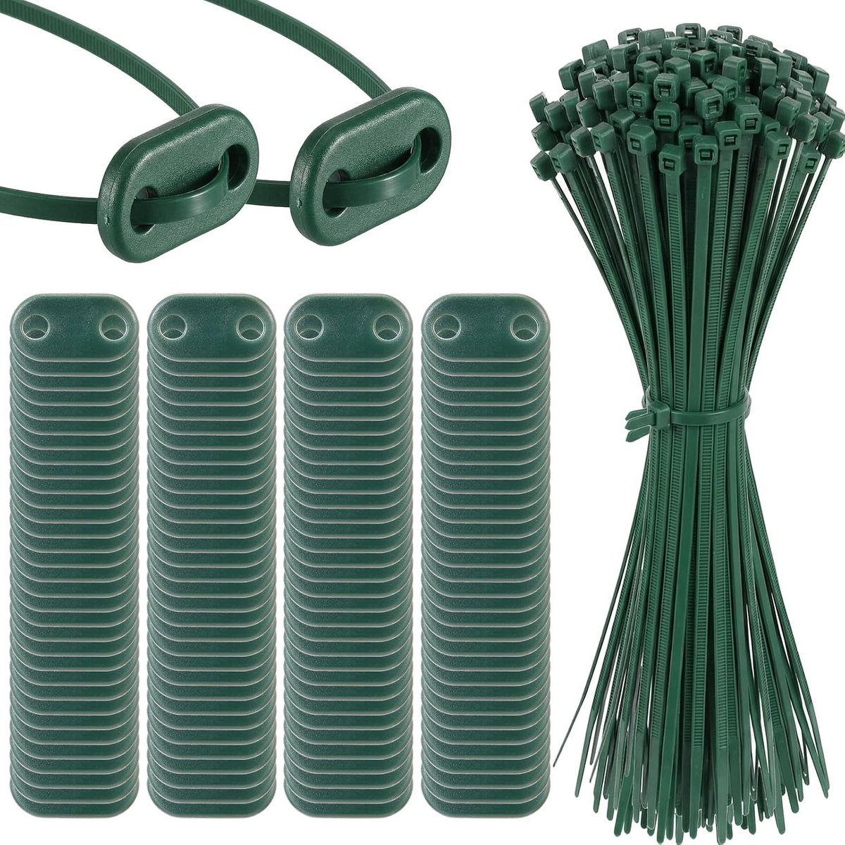 Set van 150 Privacy Screens Montagekit met Kabelbinders en Bevestigingsplaten voor Tuinschermen en Terrassen