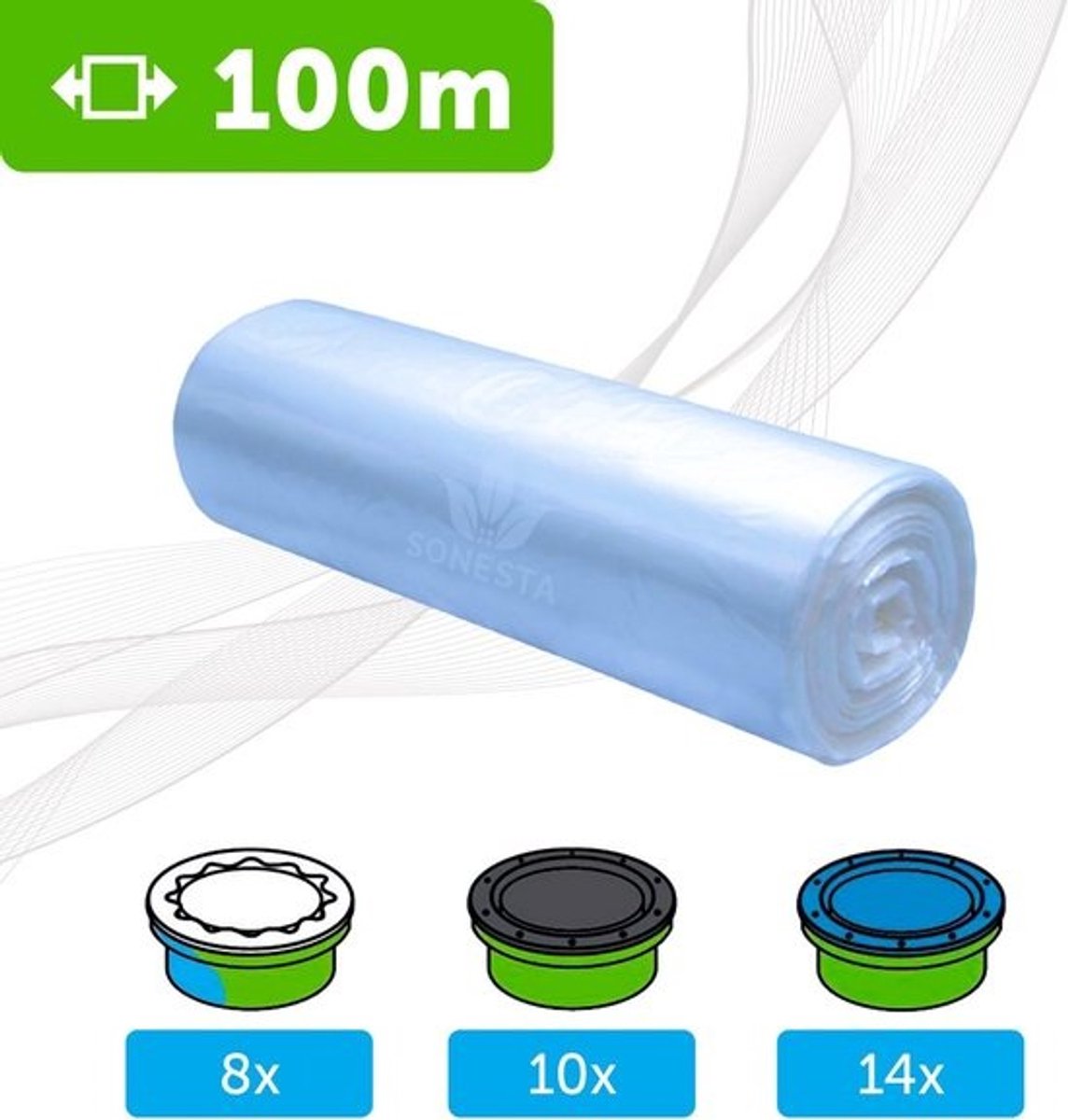 100m ECO navulfolie voor luiertwister luieremmer – compatibel met meerdere merken