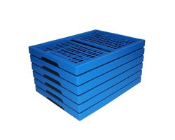 Vouwkratten – Vouwkrat – Boodschappenkrat – Inklapbaar – Stapelbaar – Set van 6 stuks - 32 Liter – Zwart/Blauw