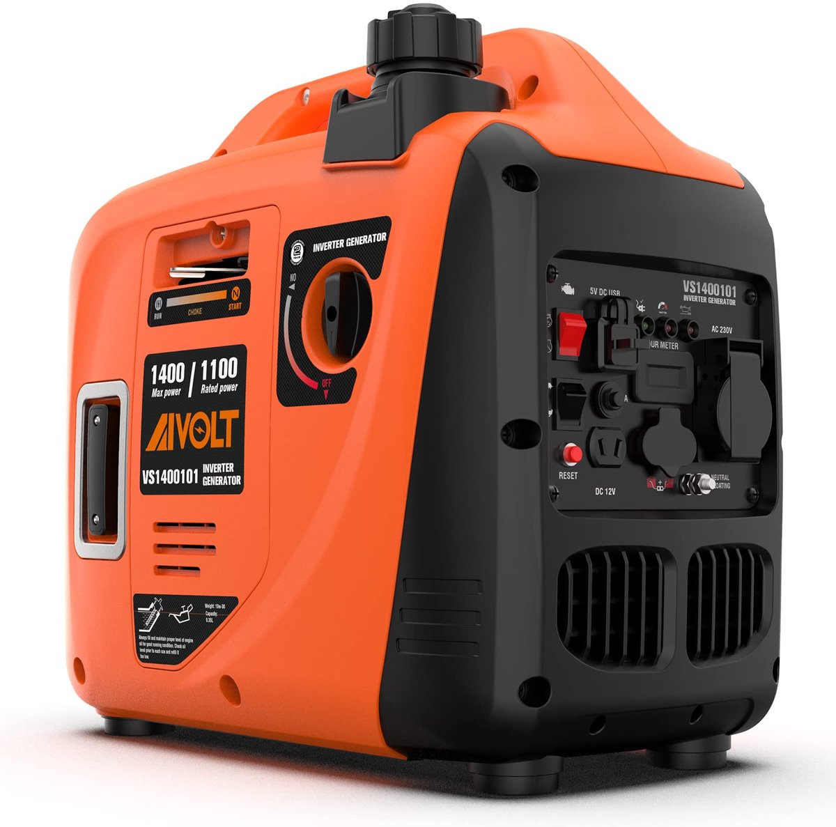 Generator Benzine Inverter 1400W – Stil 57dB – 230V AC – USB & 12V DC – 2,5L Tank – Voor Camping