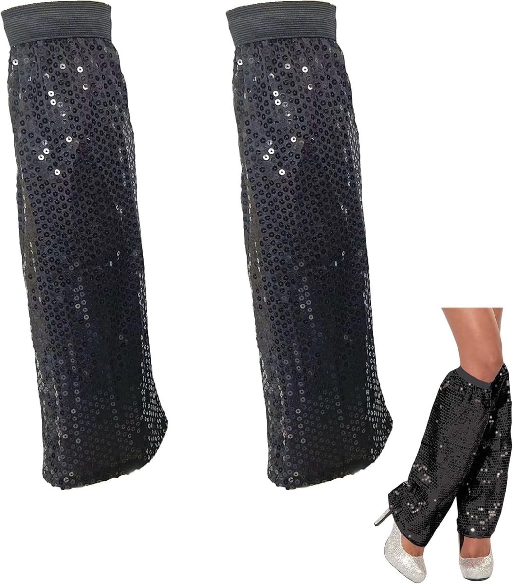 Vrouwelijke Sequin Manchet voor Disco Kostuum, Glanzende 70s Glitter Laarsjes voor Carnaval en Hippie Outfit