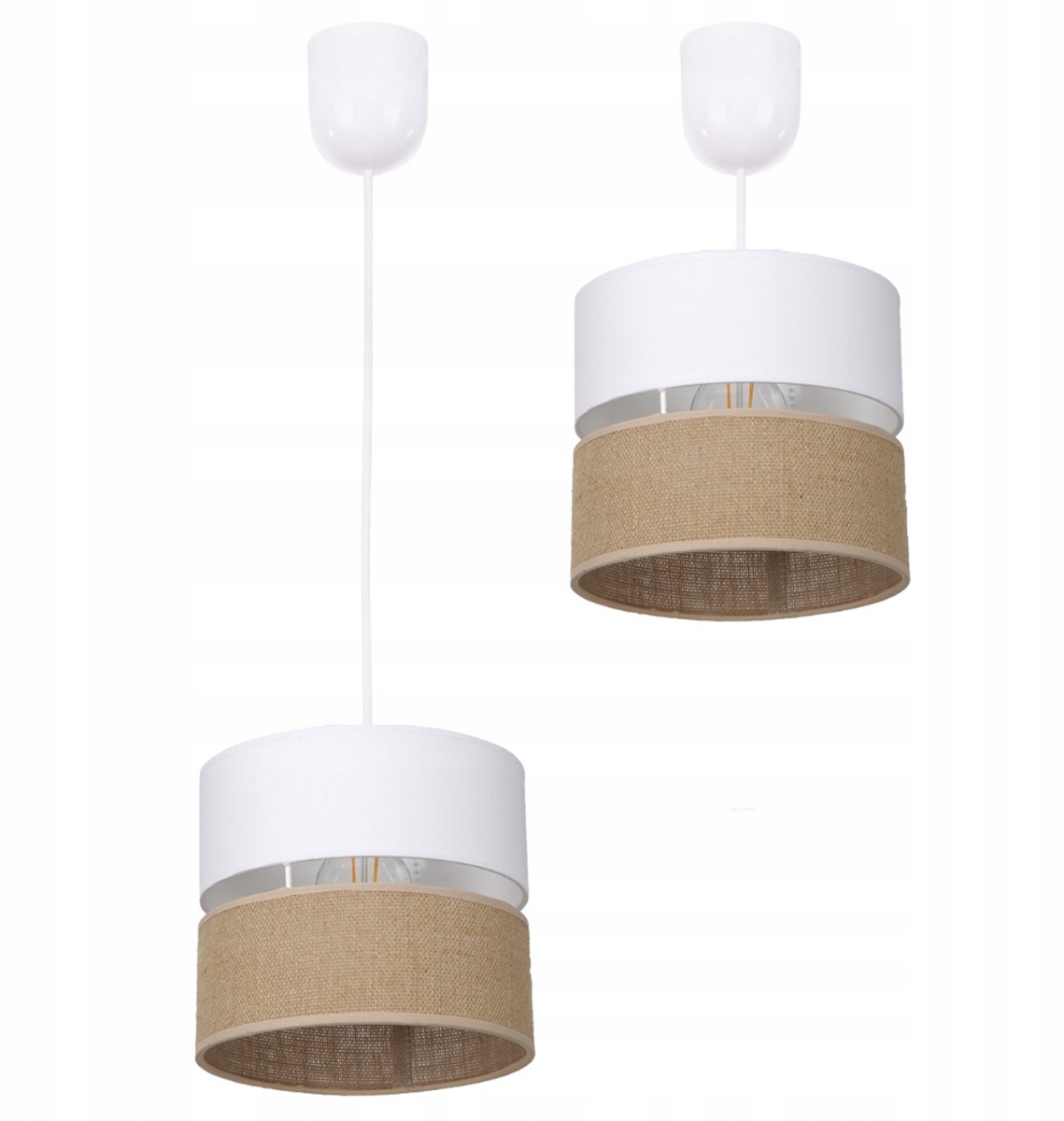 Scandinavische Jute Hanglamp Duo Boho Stijl