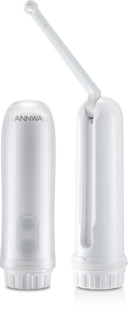 ANNWA Draagbaar bidet voor op reis, waterdicht IPX6, mondstuk verstelbaar 180°, 2 drukmodi, ergonomische - ShopVlot