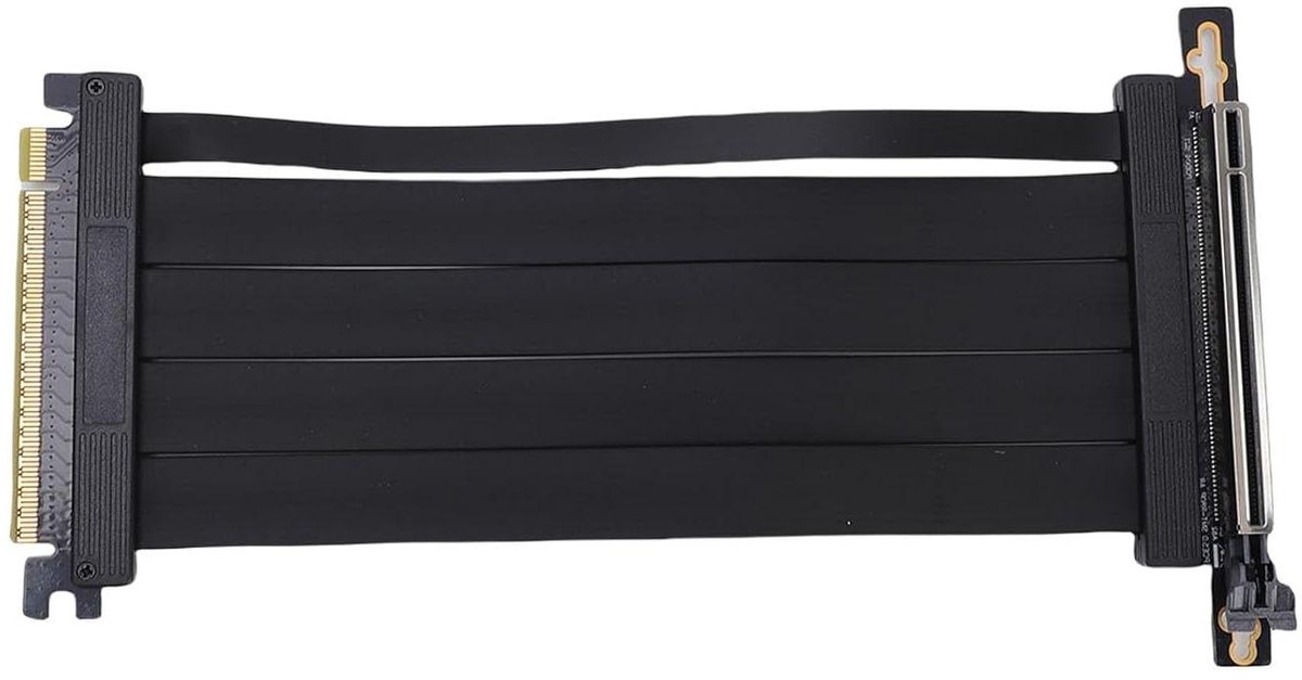 PCIe 5.0 Verlenging - X16 Kabel - Krachtige PC - Unieke Kabelbescherming - 20 cm - Zwart