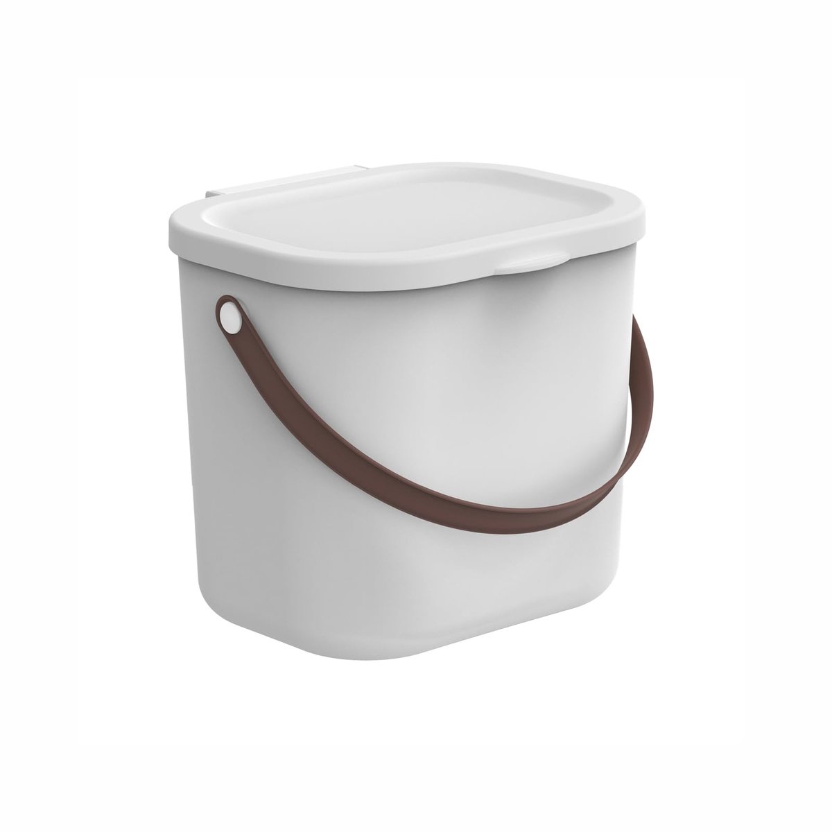 Luieremmer – Compacte luierafvalbak met deksel en draaggreep – Gerecycled kunststof – 6 liter – Wit