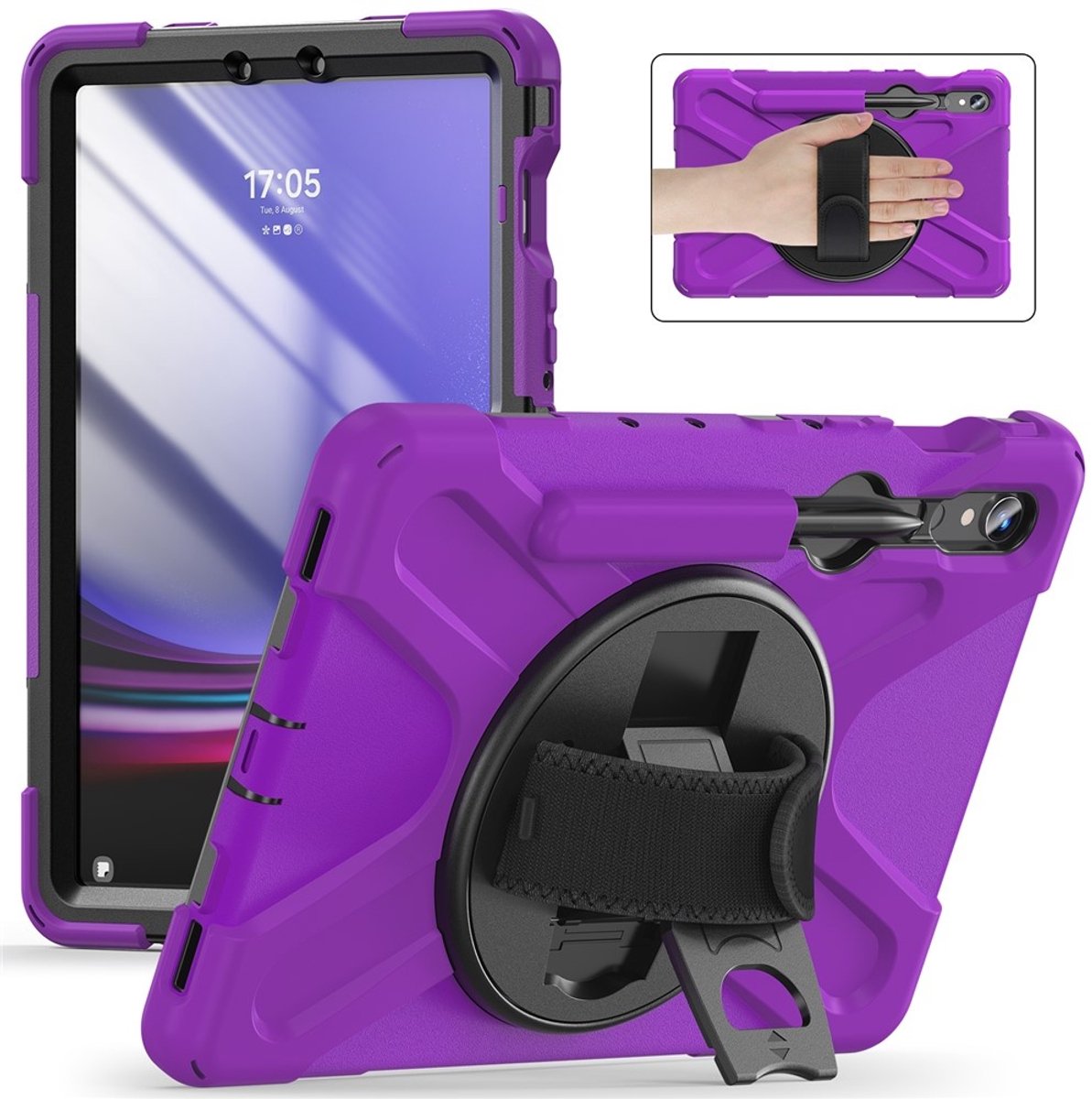 Coverup Tablethoes geschikt voor Samsung Galaxy Tab S10 Lite / S10 FE / S9 FE / S9 / S8 / S7 Hoesje - Heavy Duty Case - Paars