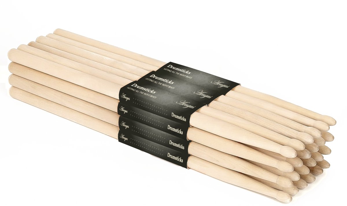 Áengus Drumstokken 5A Maple – Voordeelset 12 Paar / 24 Stuks – Drumsticks van Esdoornhout