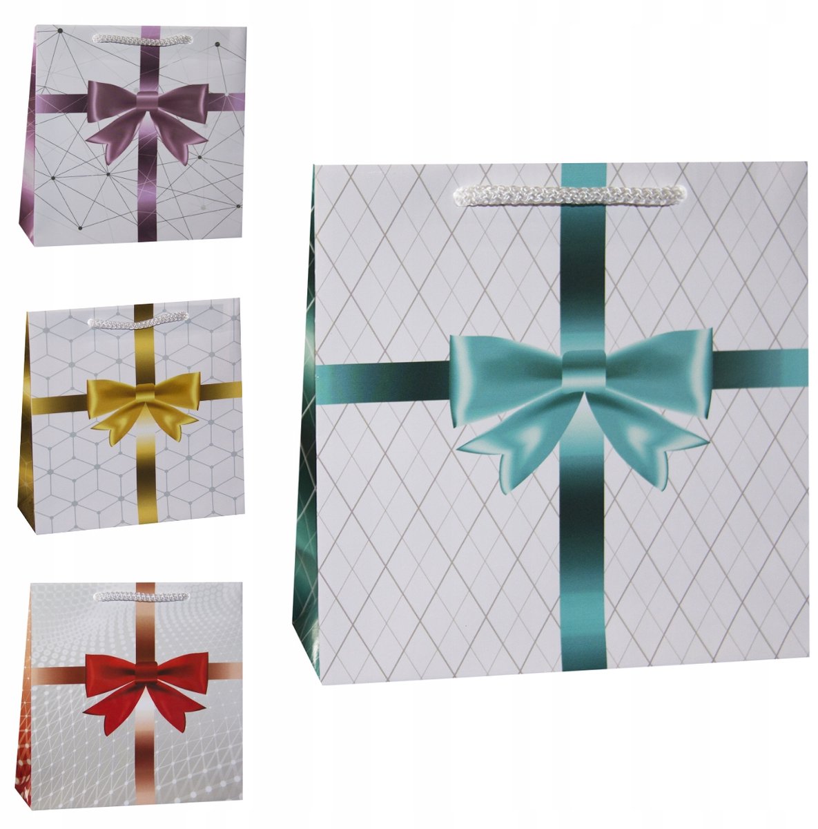 10x Luxe Cadeauzakjes met Lint 16x6x16 cm - Kleine Decoratieve Zakken