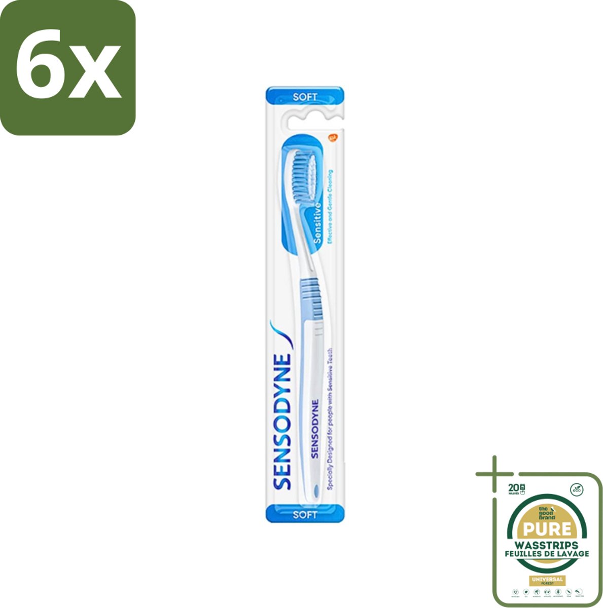 Sensodyne - Tandenborstel - Soft - Voor Gevoelige Tanden - 1 Tandenborstel - Voordeelverpakking - 6 stuks - Tandvleesbescherming - Tandborstel voor gevoelige tanden