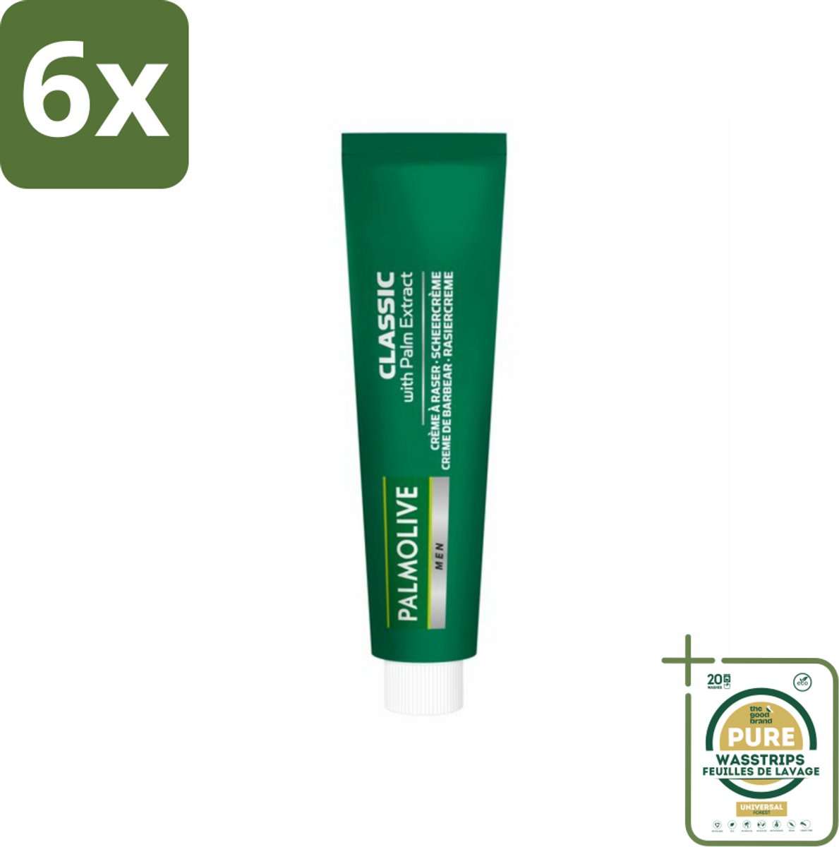 Palmolive Men Scheercrème Classic 100 ml - Voordeelverpakking - 6 stuks - Scheerbeurt - Frisheid