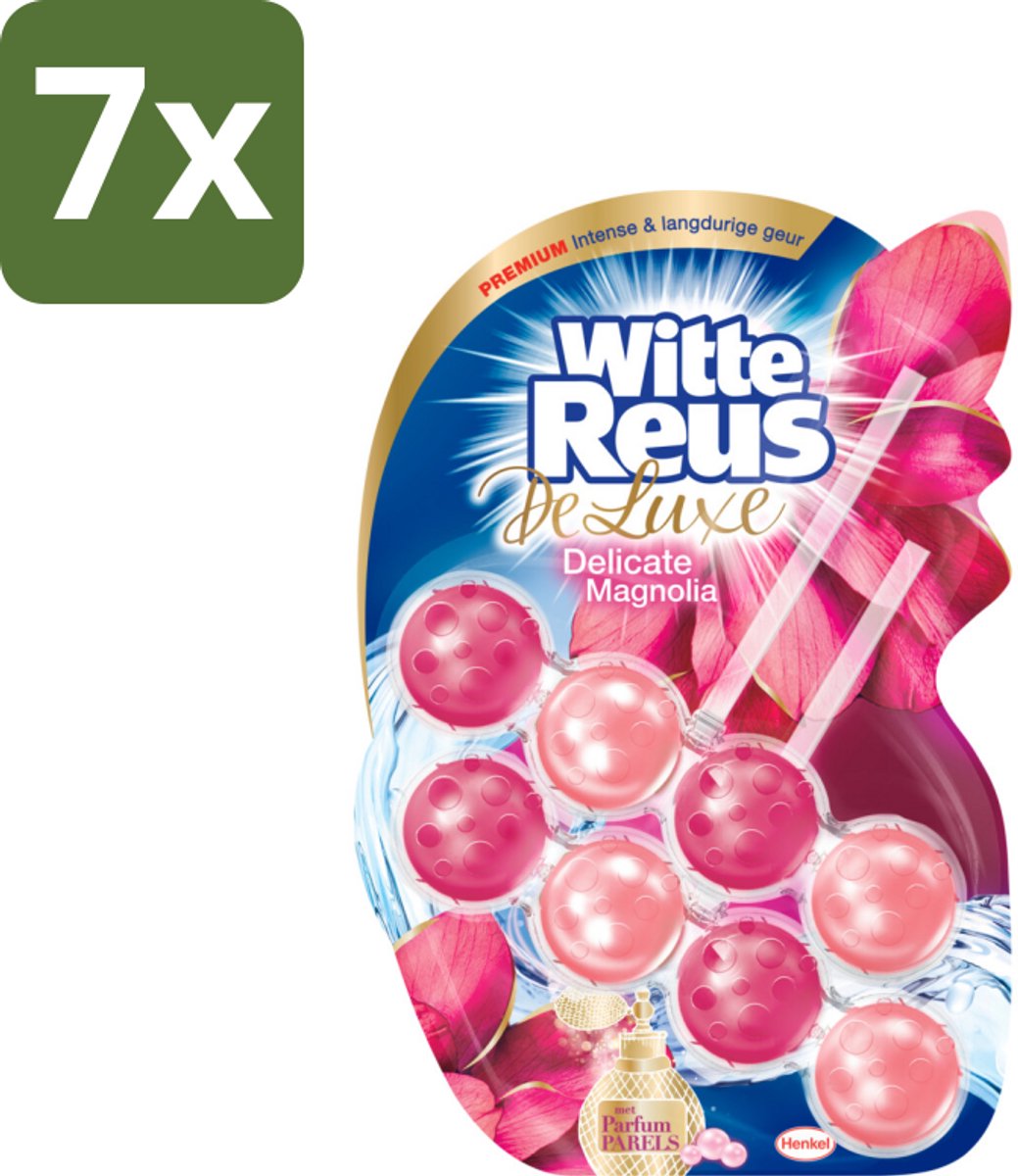 7 x Witte Reus Toiletblok DeLuxe Delicate Magnolia 2 stuks per verpakking - Toiletblok - Toilet Reinigen - Toilet Geur - Toilet Hygiëne - Toilet Verzorging