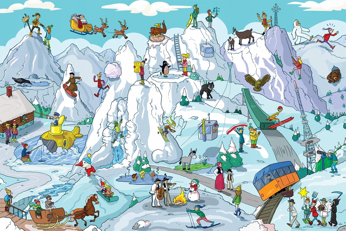 Merkloze Puzzel 200 Stukken - Tatra Winter Thema voor Kinderen