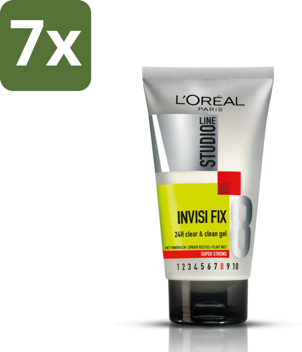 7 x L'Oréal Studio Line Invisi Fix 24H Clear & Clean Gel Super Strong 150 ml - Haarkleur - Haartypen - Haartypen - Haartypen