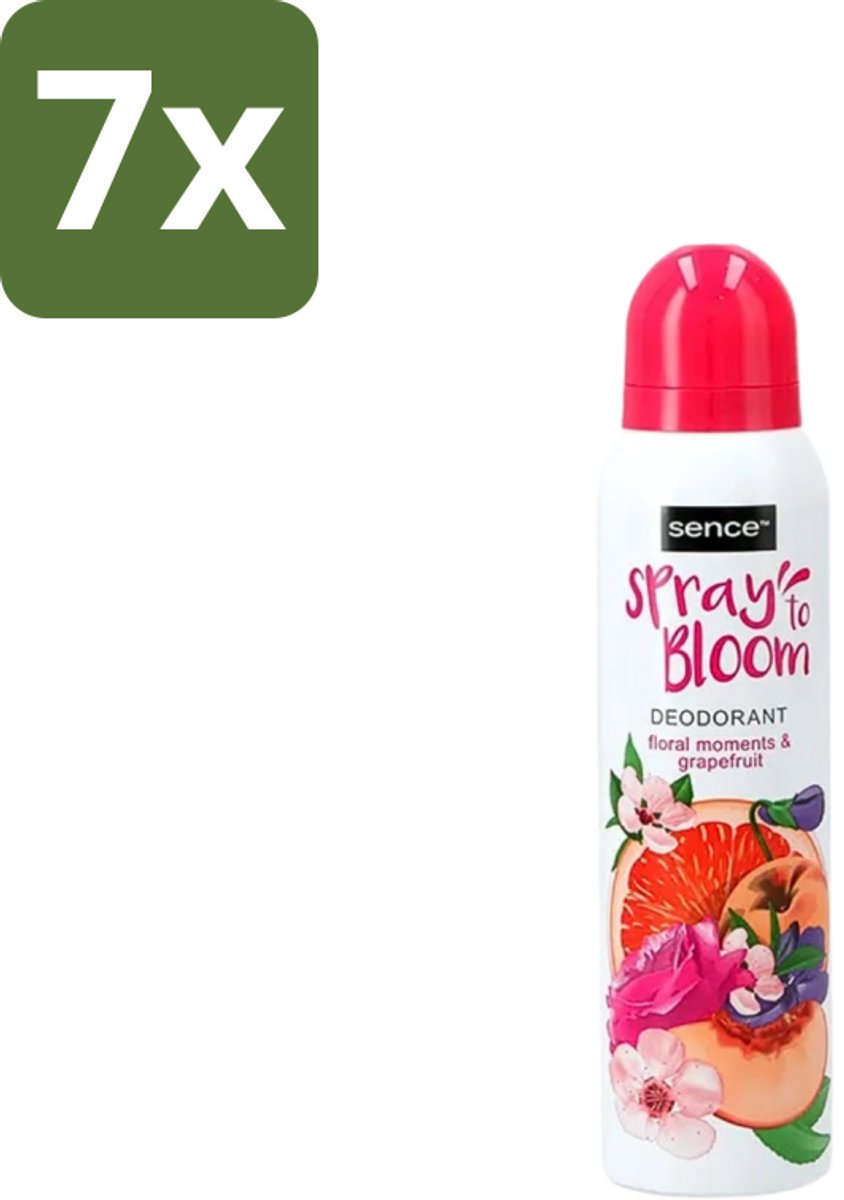 7 x Sence - Floral & Grapefruit - Deodorant - Fris & Fruitig - 150 ml - Frisheid - Fruitige Geur - Bloemige Geur - Grapefruit - Deodorant