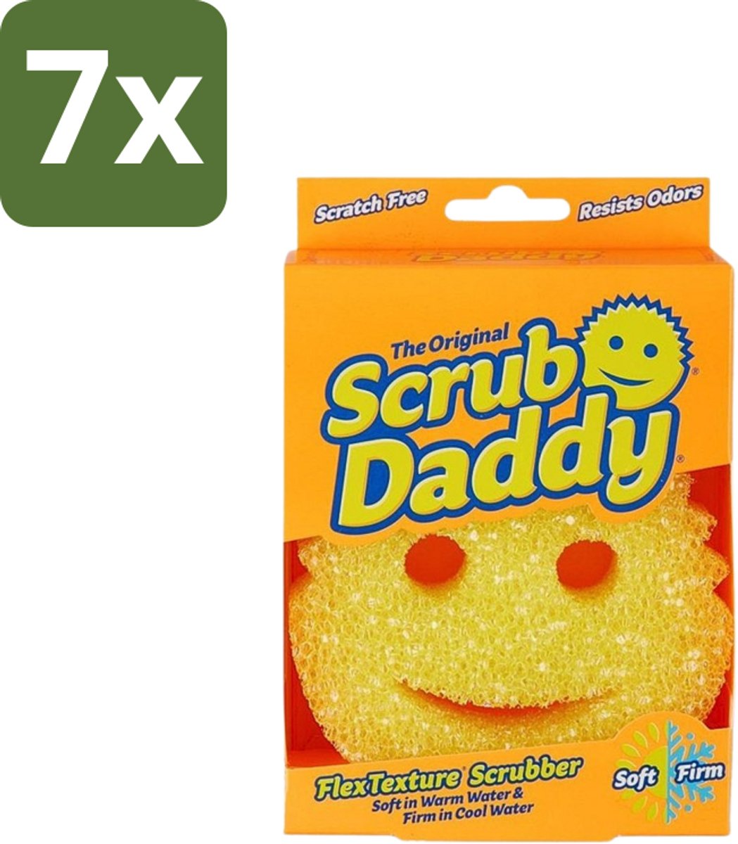 7 x Scrub Daddy - Spons - Veranderende Textuur - 1 Spons - Schoonmaak - Spons - Veranderende Textuur - Schrobben - Afwassen