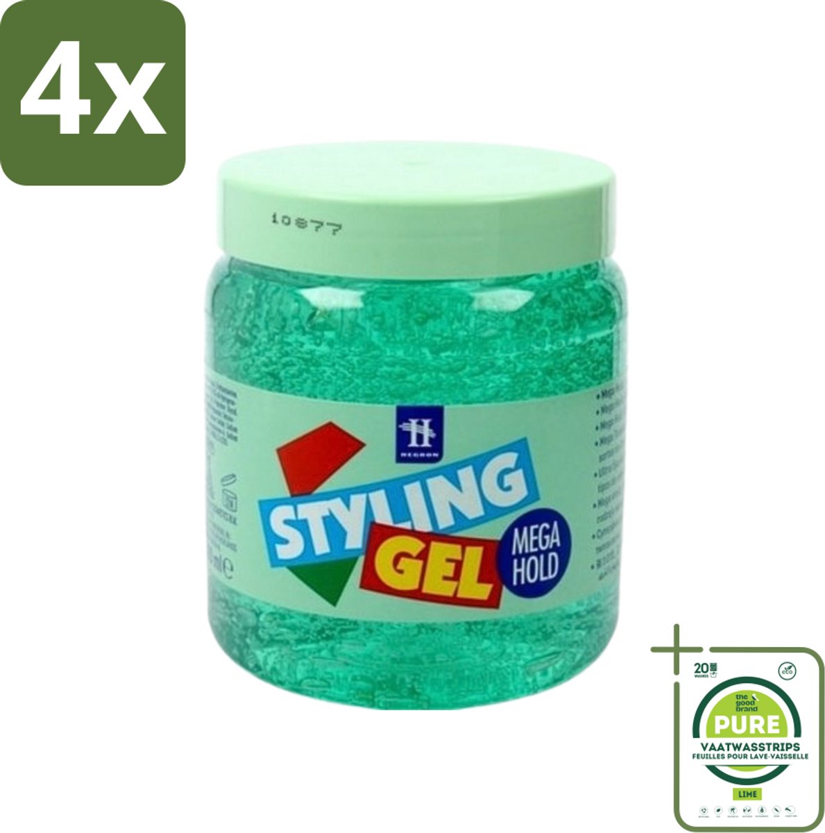 Hegron - Styling Gel - Megahold - Sterke Fixatie - 150 ml - Voordeelverpakking - 4 stuks - Haartype styling gel - Megahold gel