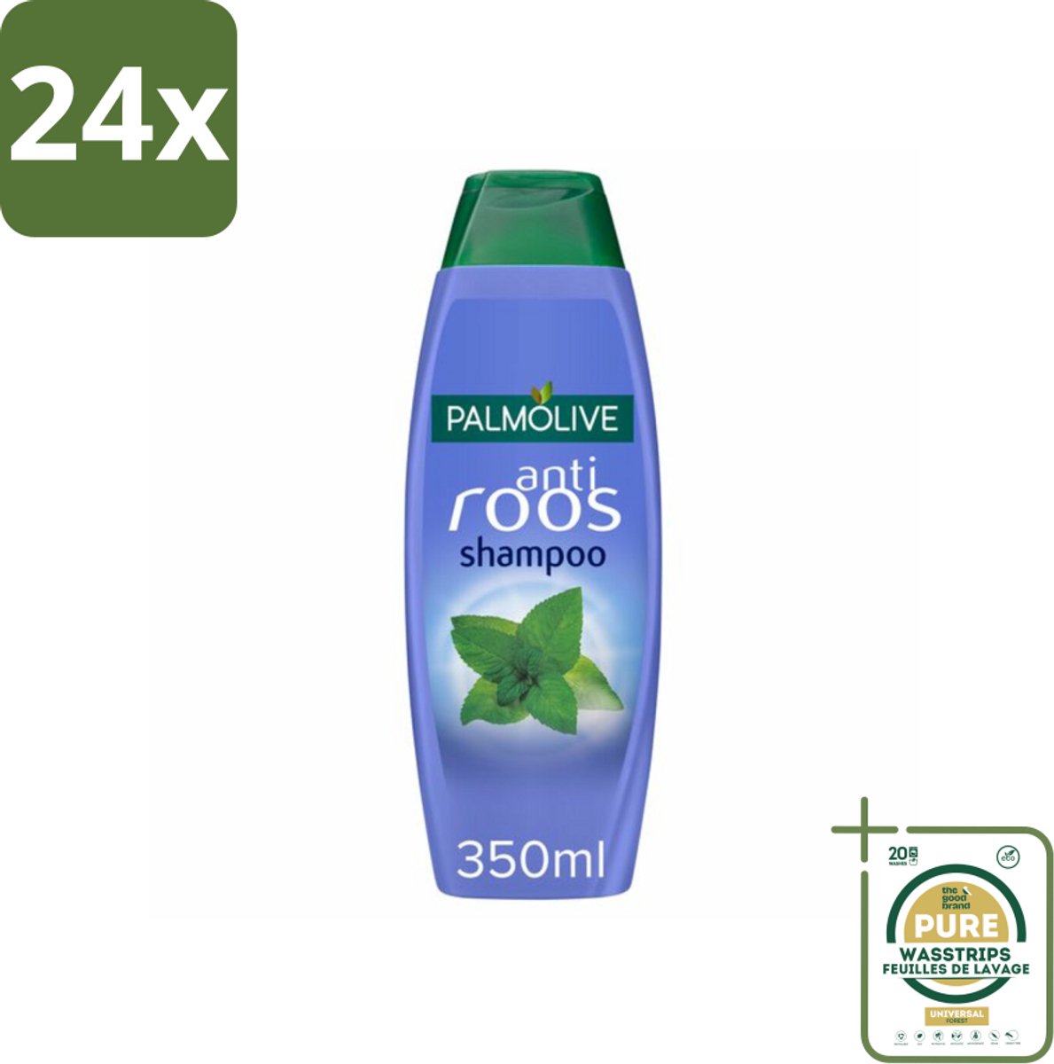 Palmolive Shampoo Anti-Roos 350 ml - Voordeelverpakking - 24 stuks - Roosvoorkomend shampoo - Gezonde hoofdhuid