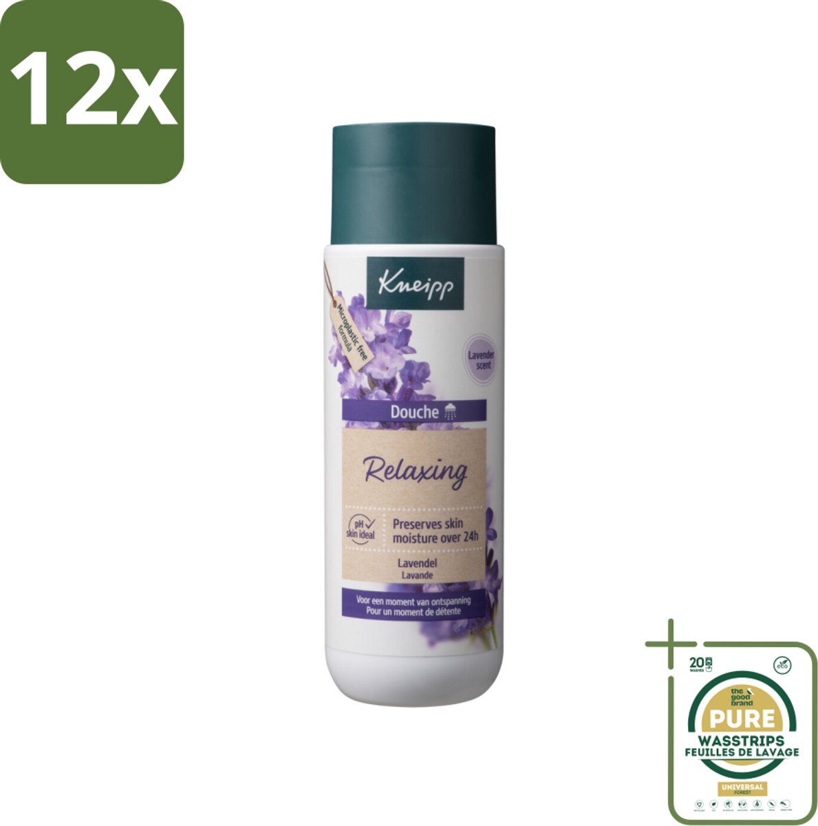 Kneipp Douche Relaxing 200 ml - Voordeelverpakking - 12 stuks - Lavendel - Stress verlichten