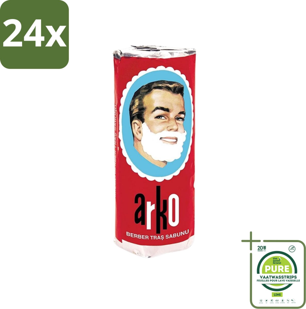 Arko - Scheerzeep - Verzorgt en Beschermt de Huid - 75 ml - Voordeelverpakking - 24 stuks - Scheerzeep - Scheermes