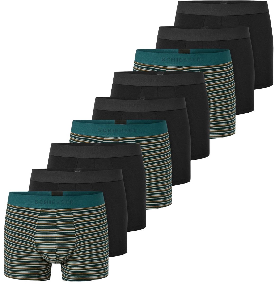 Schiesser Heren retro short / pant 9 pack 95/5 Cotton