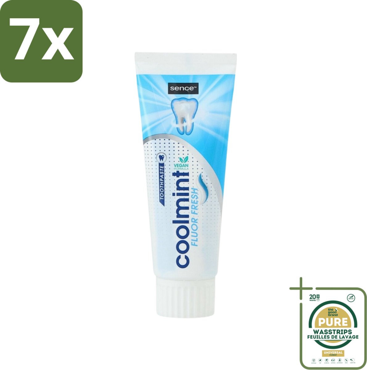 7 x Sence - Freshmint - Tandpasta - Met Fluor - 75 ml - Grootverpakking - Tandpasta - Fluoride - Frisse Adem - Mondhygiëne - Gaatjes Voorkomen