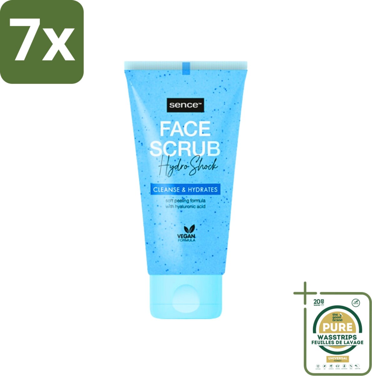 7 x Sence - Alle Huidtypes - Gezichtsscrub - Exfoliërend - 150 ml - Grootverpakking - Gezichtsscrub - Exfolieer - Huidverzorging - Huidscrub - Huidverzorging