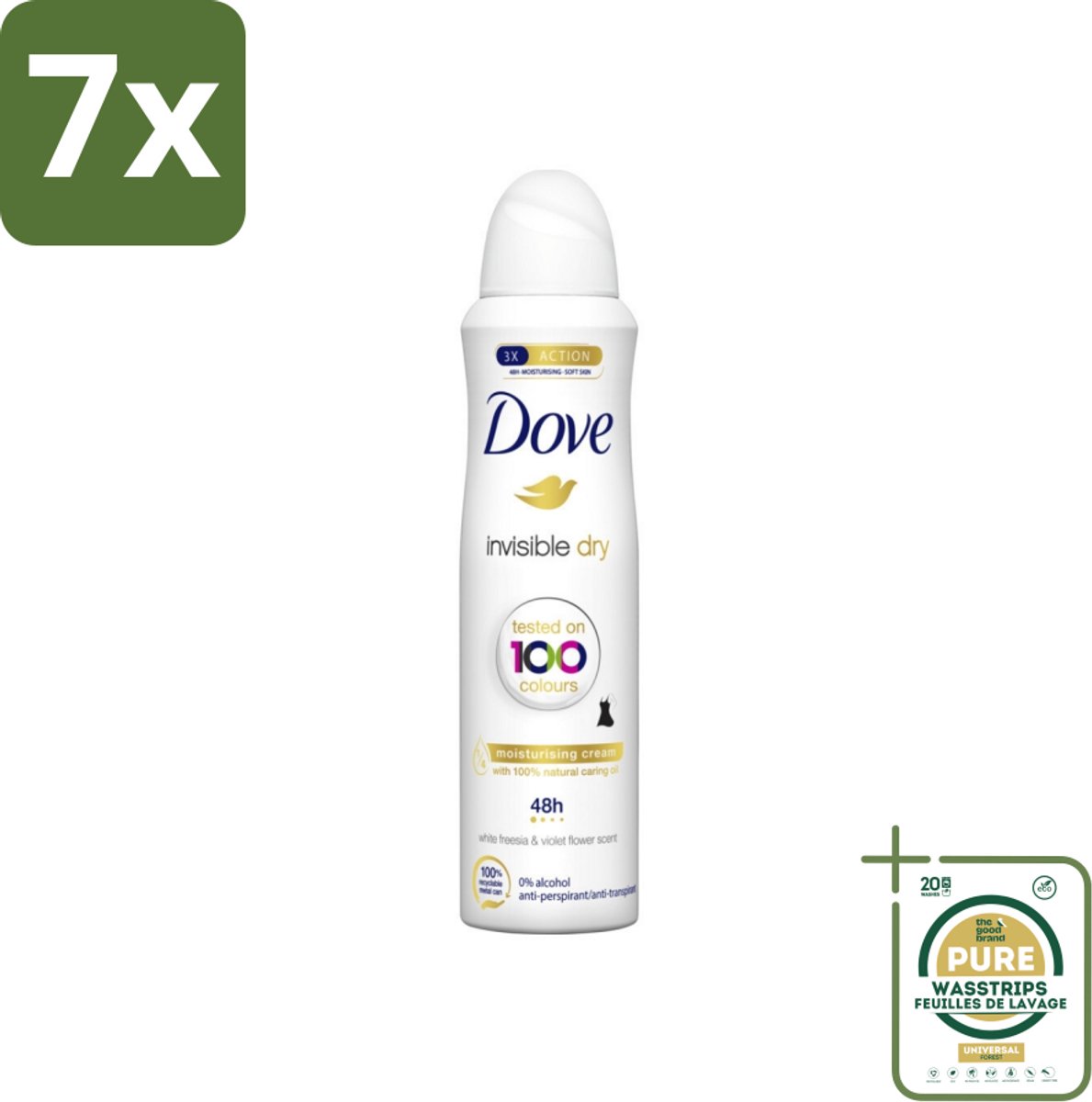 7 x Dove - Deodorant - Spray Invisible Dry - Onzichtbare bescherming - 250 ml - Grootverpakking - Onze Zichtbare Vlekken - Onzichtbare Frisheid - Deodorant Spray - Zweet En Geur Bescherming - 250 Ml Deodorant