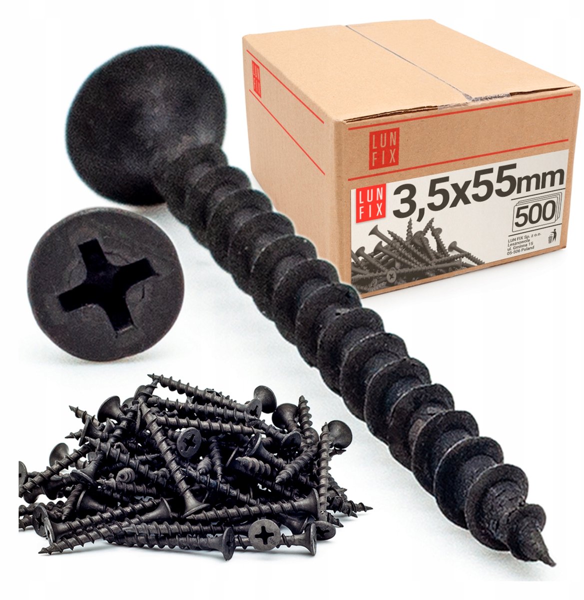 Zwarte Fosfaat Gipsplaat Schroeven 55mm - 500 stuks