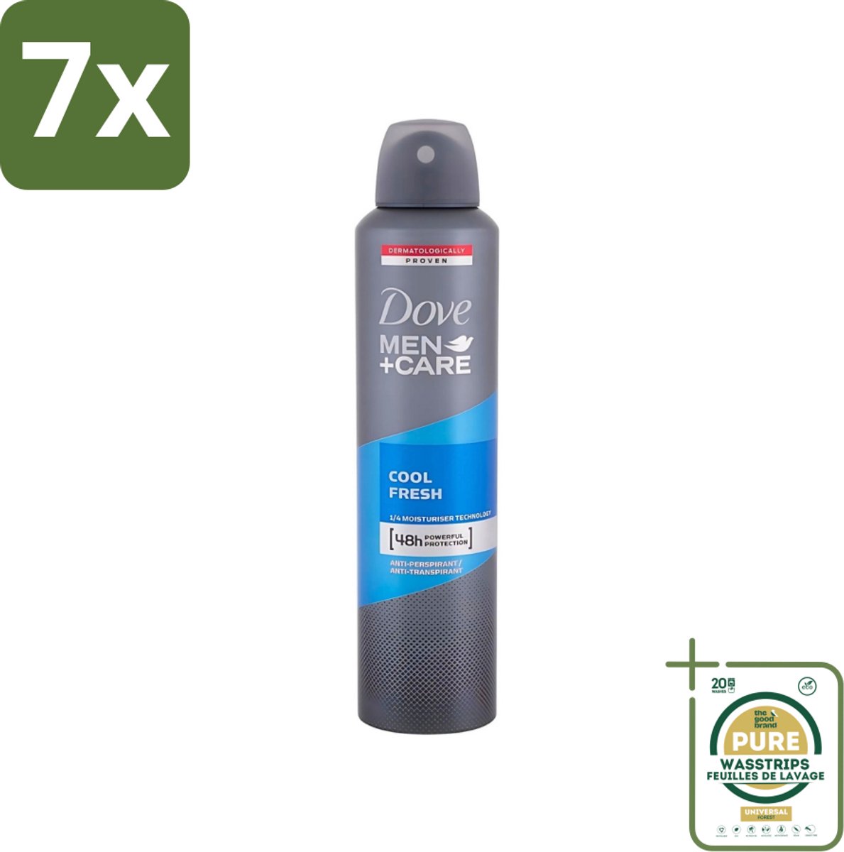 7 x Dove - Deodorant - Spray Men+Care Cool Fresh - Verfrissend en langdurige bescherming - 250 ml - Grootverpakking - Deodorant Spray - Zweetgeur - Langdurige Bescherming - Frisheid - Mannelijke Geur