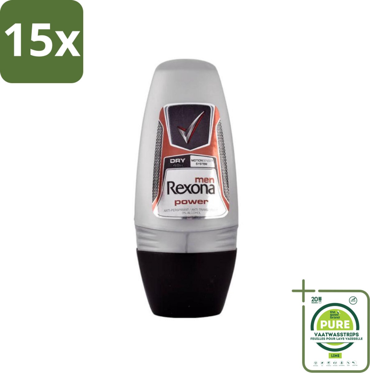 15 x Rexona - Advanced Protection - Deo Roll-on - Anti-transpirant - 50 ml - Grootverpakking - Deo Roll-on - Anti-transpirant - Zweetbehandeling - Geurverlichting - Zweetbescherming