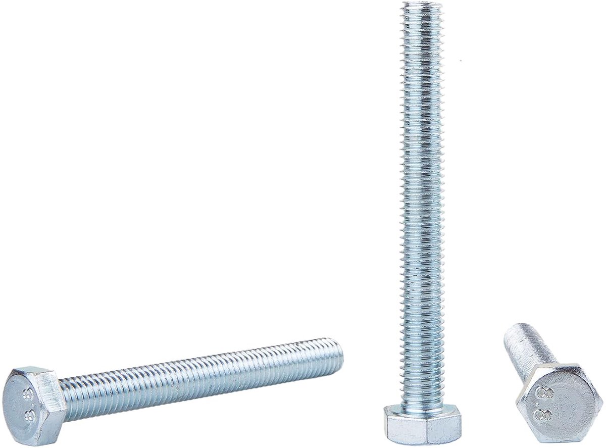 (Pack van 25 stuks) DIN 933 verzinkt stalen zeskantbouten M8 x 70 mm 8,8 graad, zeskantschroeven, volledig schroefdraad, zeskantkop, kraanbout (25, M8 x 70 mm)