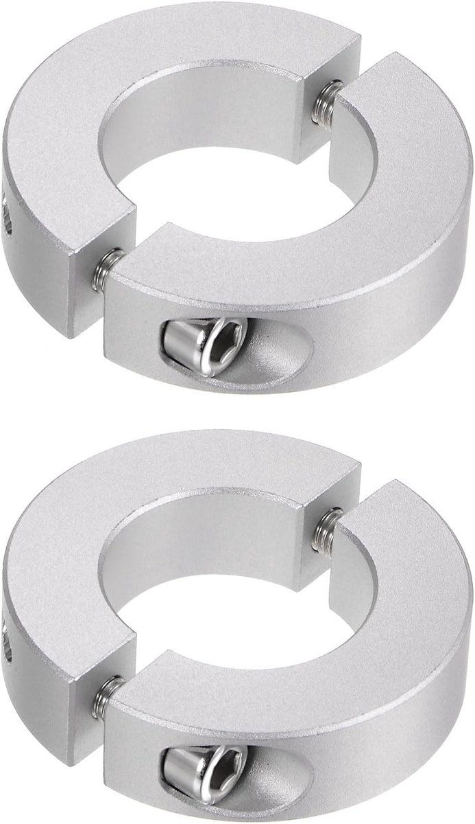 2 stuks dubbele halsmanchetten, 25 mm, schroevenset, 45 mm buitendiameter, 12 mm breed, voor aanslagen, positie, bevestiging, riemschijven, synchronisatie, industrie