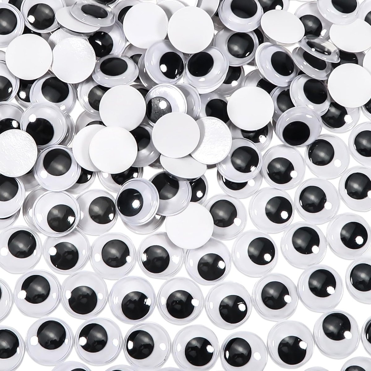 300 stuks Zelfklevende Wiebelogen Rond Zwart Wit 20 mm Googly Eyes Kunststof Ogen voor Scrapbooking Kunsthandwerk Accessoires