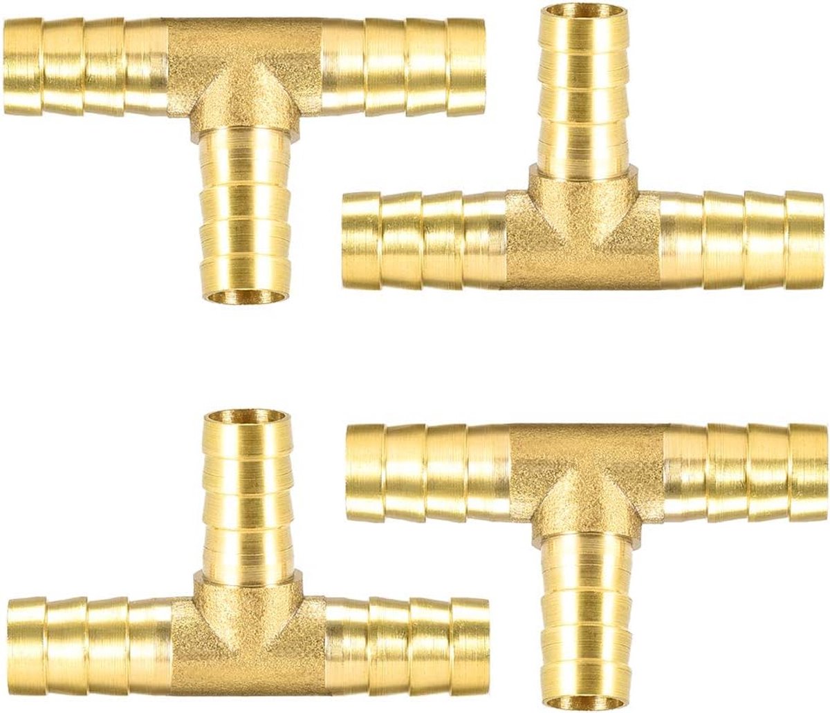 10 mm 3-weg slangaansluiting voor tuinslang, perslucht, brandstofslang - 4 stuks