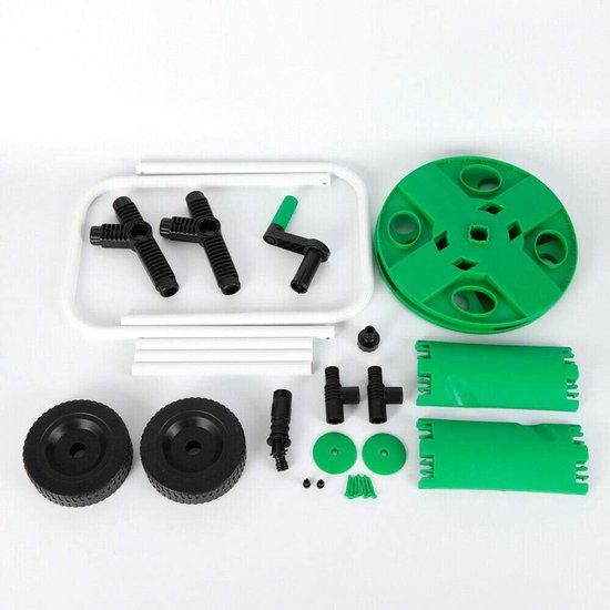 slanghaspel set tuinslang met 50 m slanghaspel 87 cm hoogte tuinslang water slangwagen verrijdbaar 1/2 inch slanghaspel waterslangwagen voor tuin, camping, balkon, groen — afbeelding 4