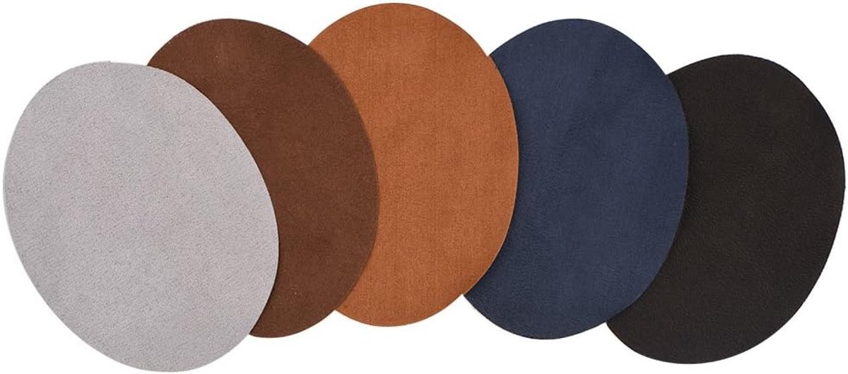 Elleboogpatches voor truien, 10 stuks elleboogpatches PU lederen opstrijkbare patches ovale elleboogdoek naaien kniepleisters reparatiepatches voor sweatshirt los T-shirt jeans jas
