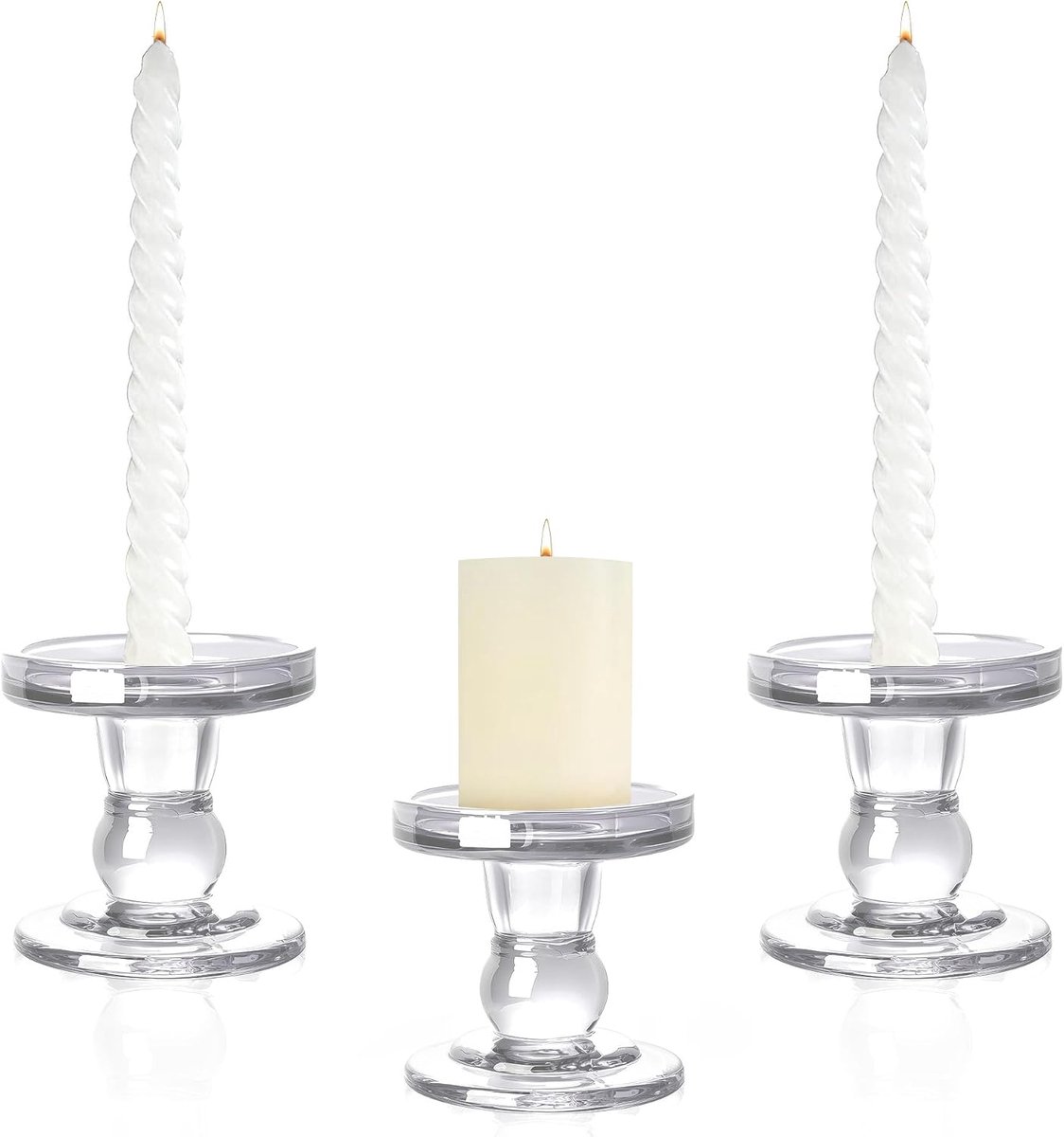 kandelaar voor pijlerkaarsenhouder/conische kandelaars, decoratieve kandelaars set van 3, voor formele evenementen, bruiloft, kerk, vakantiedecoratie, tafeldecoratie