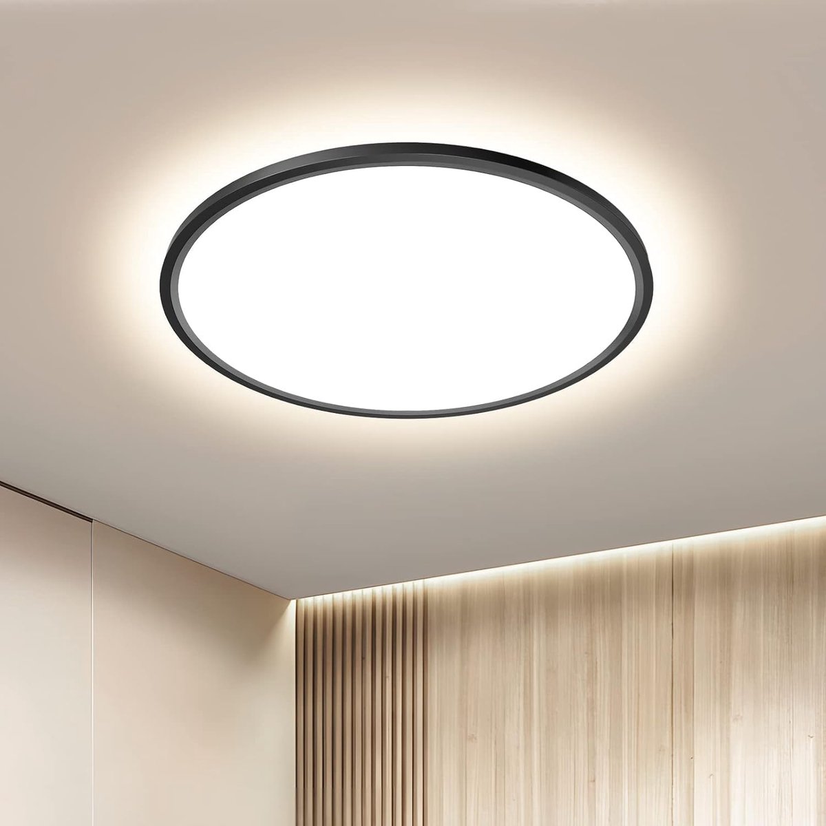 LED Plafondlicht 36W, Modern Badkamer Rond Licht 3240LM, Kroonluchter Licht voor Woonkamer, Slaapkamer, Keuken, Kantoor, Balkon, IP44, Ø30CM*H2.4CM, 4000K Natuurlijk Wit