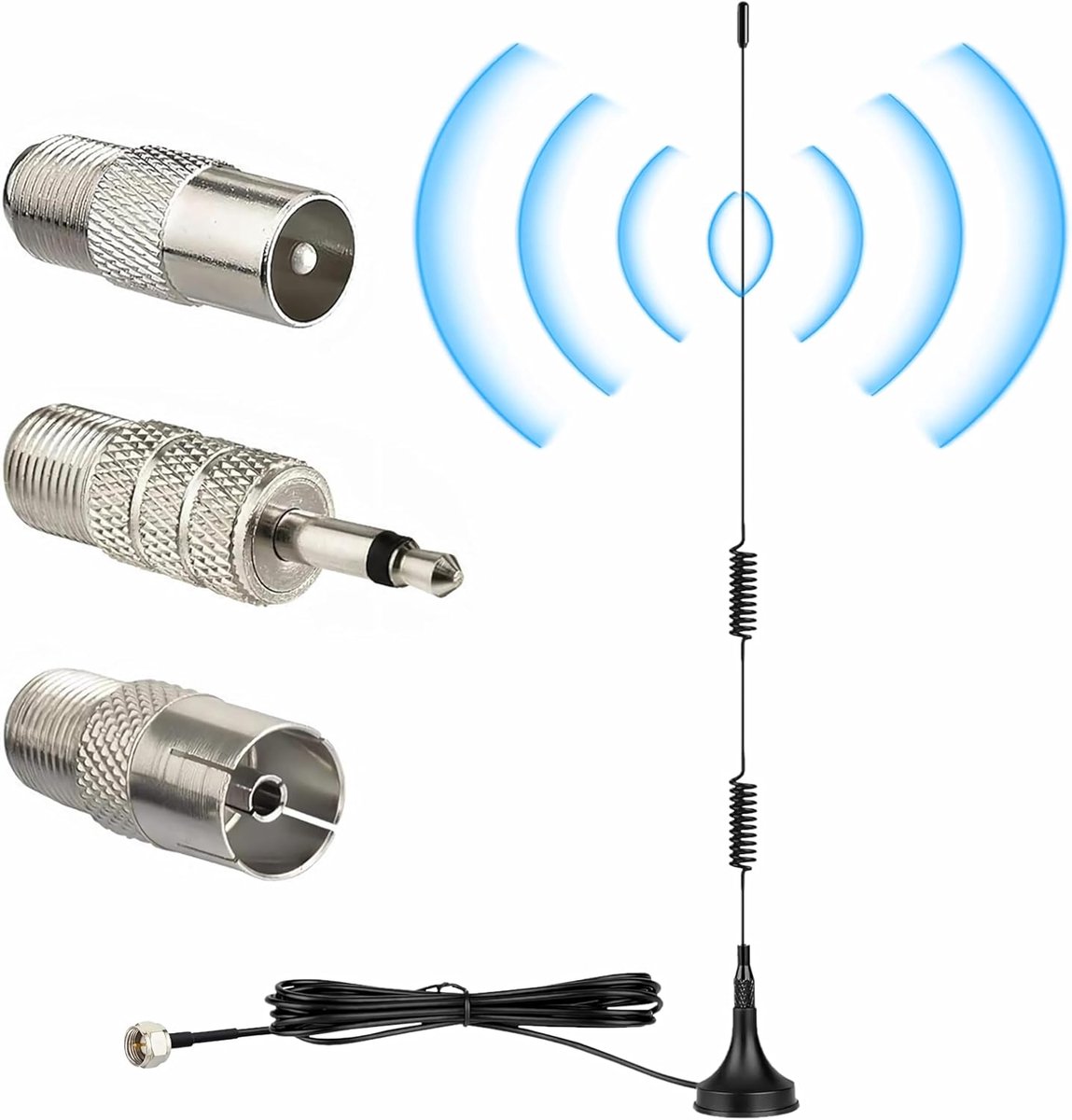 DAB/DAB+ en FM/FM radioantenne met 7dBi versterking, 3 m kabel en magneetvoet voor digitale radio en autoradio