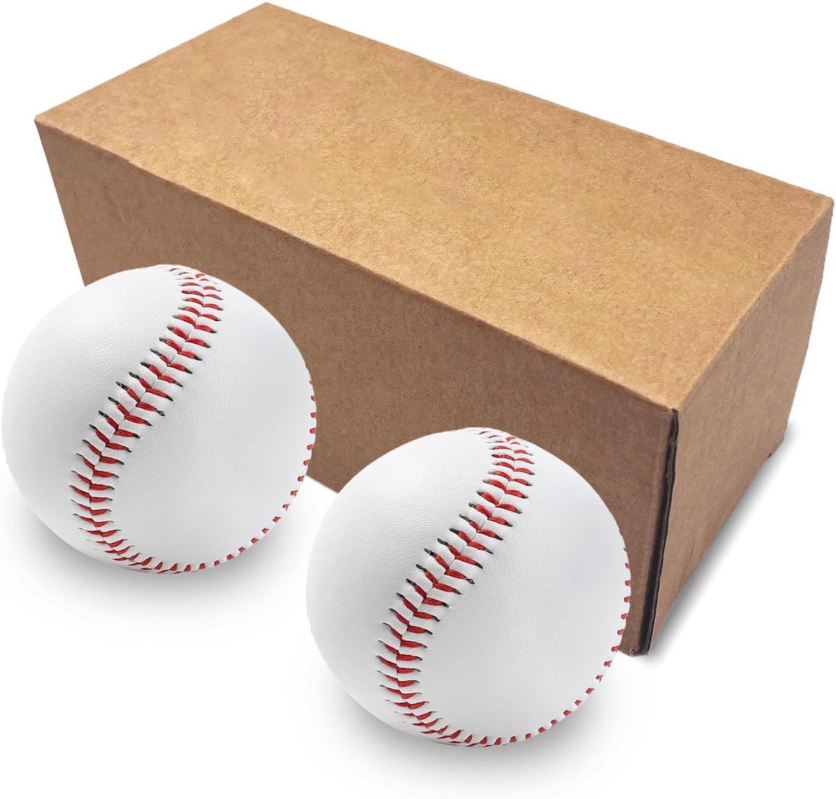 Professionele honkbals, 9 inch, handgenaaide honkbals, hard hout/zachte rubberen kern, baseballen voor volwassenen, jeugdtraining, professionele honkbalwedstrijden (2 stuks, zachte bal)