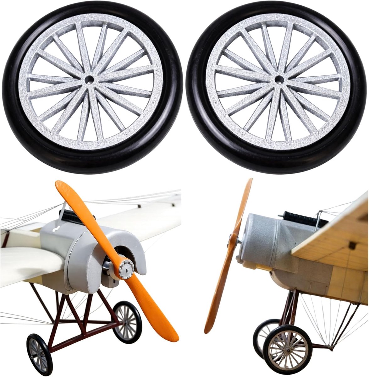 wielen, 2 stuks, Ø 30 mm diameter, 1,25 gram, voor slow flyer, handgemaakte houten wielen, 16 spaken, houten wiel landingsgestel modelvliegtuig, modelvliegtuig standaard banden