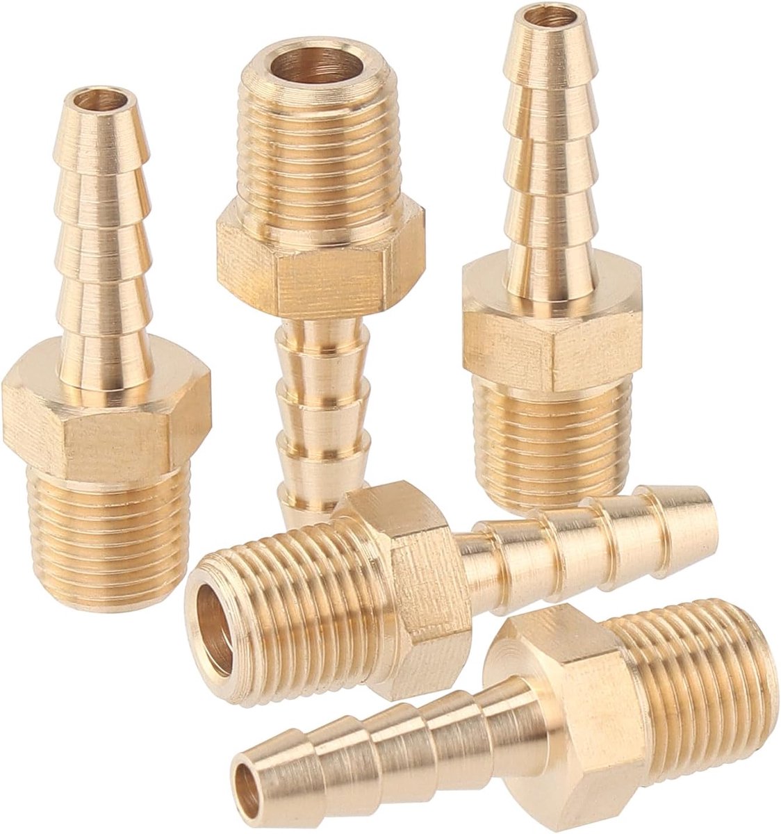 Nieuwe Barb Messing Koppeling 1/8 Inch Mannelijke BSPT x 3/16 Inch Broek ID Brandstof Gas Water (5 Stuks)