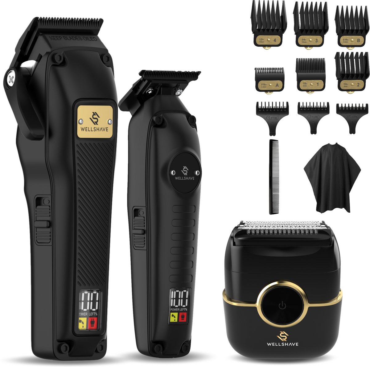 Wellshave Barber Pack 2.0 - Barber Set - Kappers set - Tondeuse Mannen - Foil Shaver - Hair Clipper - Kappers Tondeuse - Trimmer voor haar & baard - Head Shaver - Tondeuse set