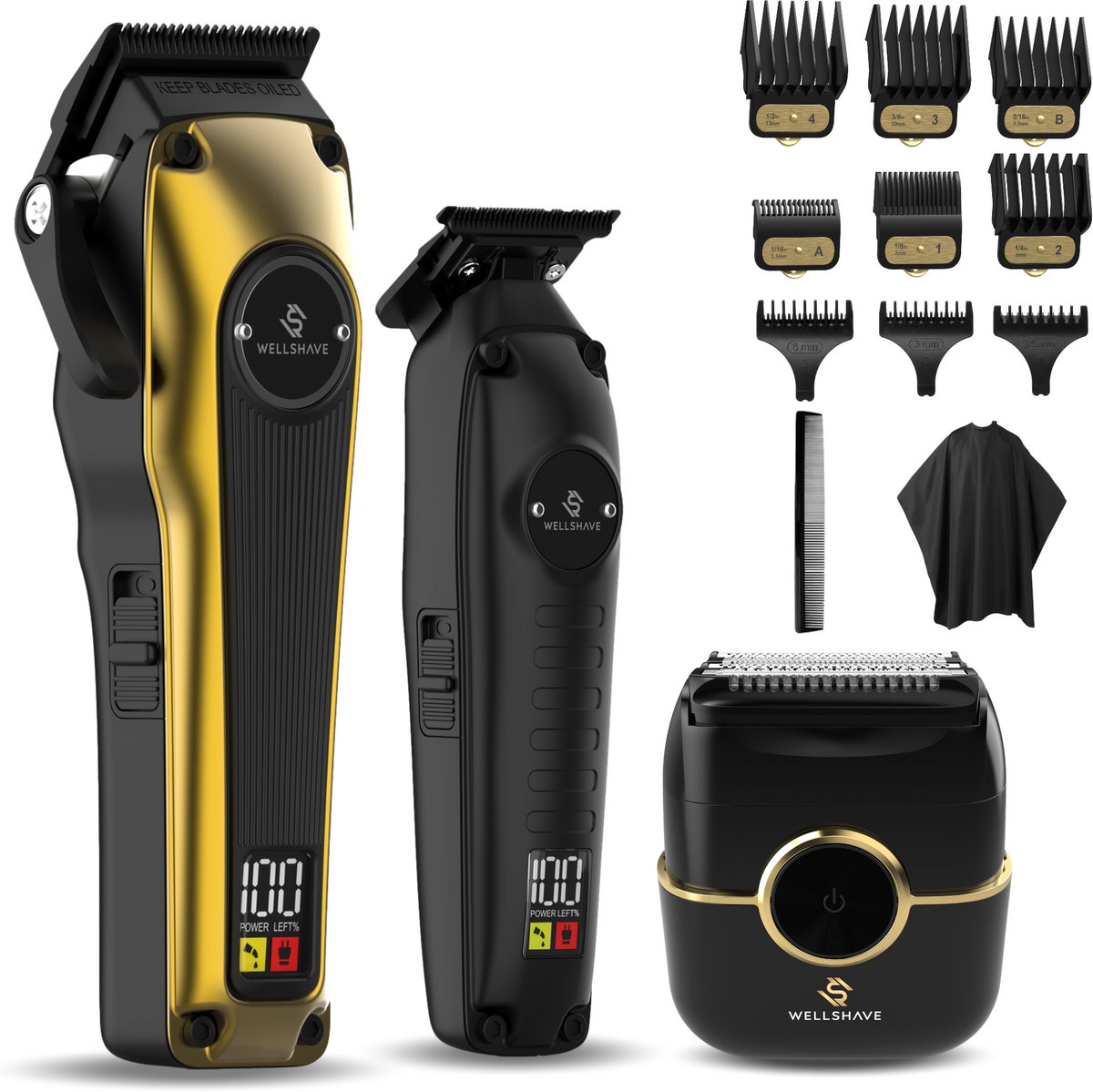 Wellshave Barber Bro 2.0 - Barber Set - Kappers set - Tondeuse Mannen - Foil Shaver - Hair Clipper - Kappers Tondeuse - Trimmer voor haar & baard - Head Shaver - Tondeuse set