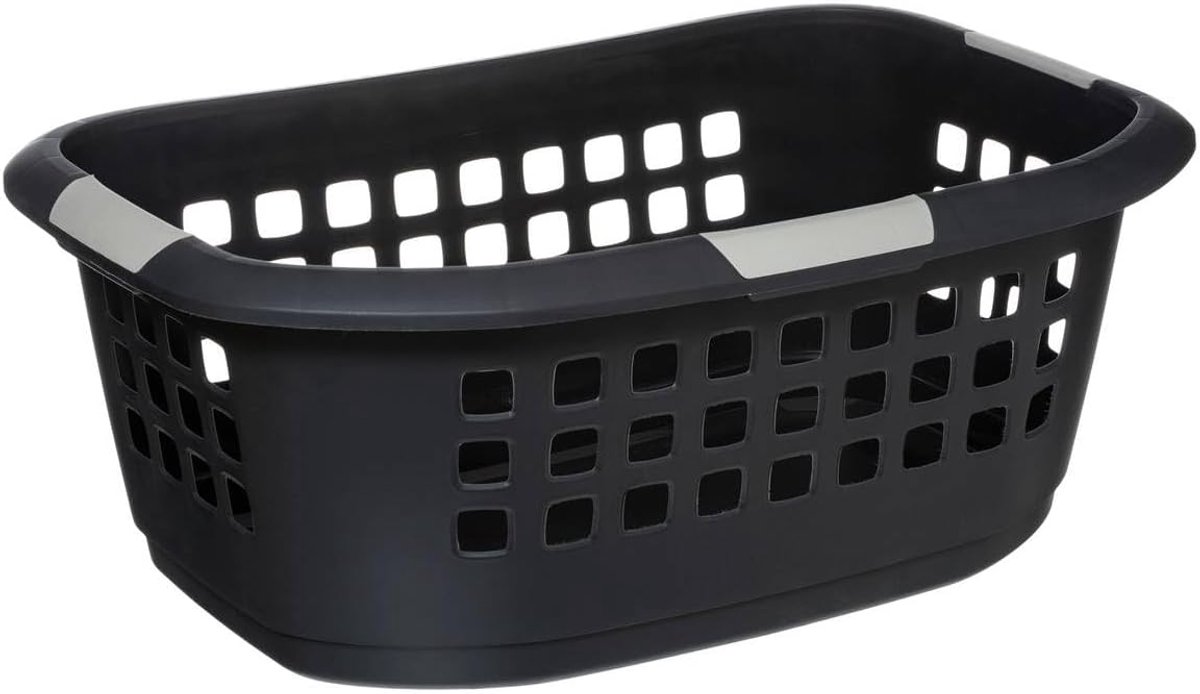 Wasmand 51 l - donkergrijs - ergonomisch met handvatten - ideaal voor de was - SnelShoppen
