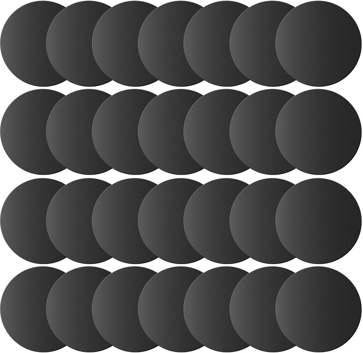 plaat voor magneet, metalen plaatjes, zwart, zelfklevend, metalen plaat om te plakken, set magneet voor telefoonhoesje, rond, dunne magneetstickers, sterke lijm, zwart, 28 stuks