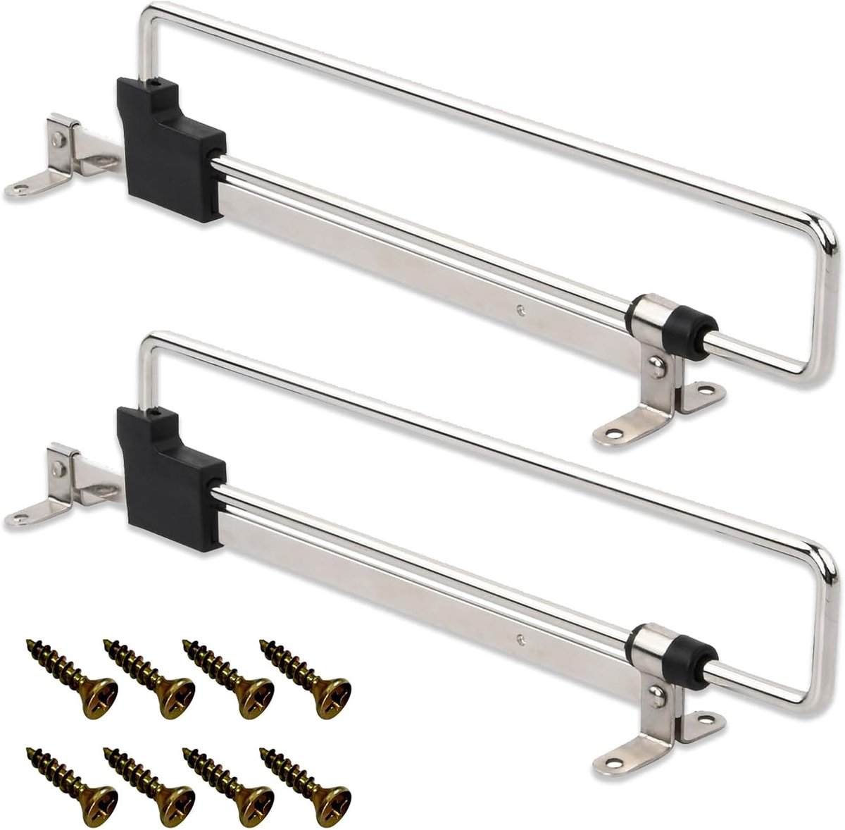 kledingstang, 2 stuks kledingstang voor kast, 25 cm kledingstang, uittrekbaar, roestvrijstalen kaststang, telescopische kastbuis, met schroeven, zilver