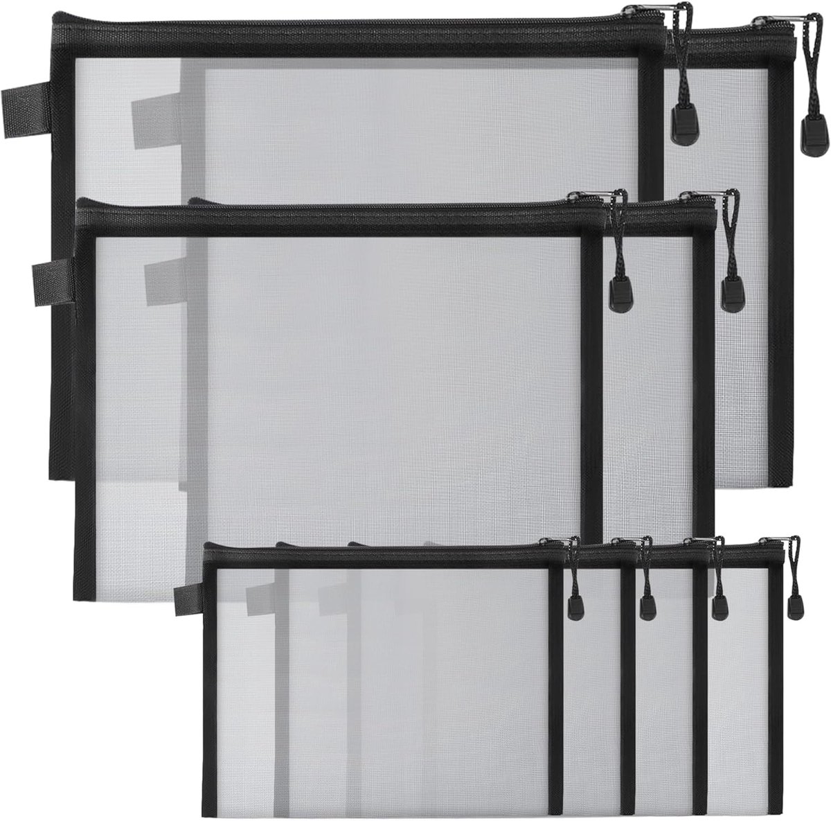 8 stuks tasorganizers, 3 maten mesh tas, opbergtas voor cosmetica en reizen