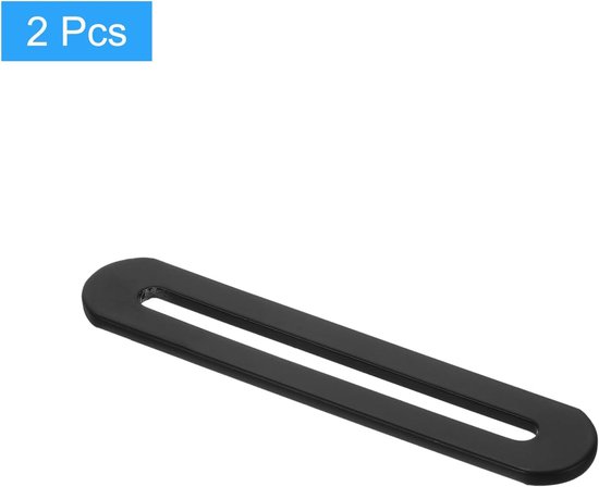 2 stuks verstelbare platte reparatieplaten met groef 90 x 19 mm roestvrij staal, rechte hoeksteunen voor houten meubels, zwart — afbeelding 2